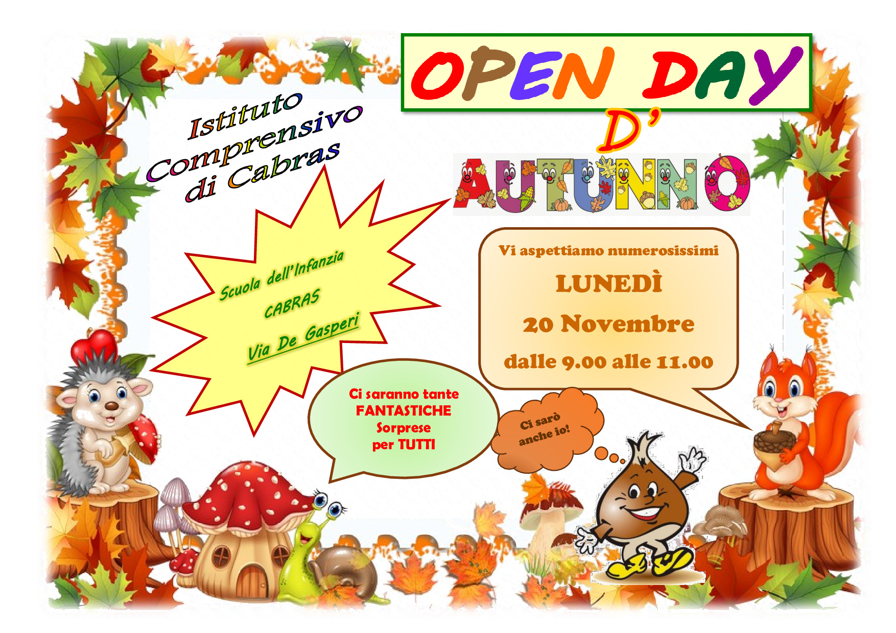 LOCANDINA Open Day Autunno x NIDO